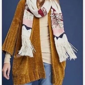 Anthropologie Moth Chenille Chunky Open Front Sweater